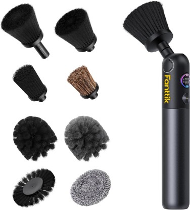 Picture of Fanttik Flip G10 Nano AutoCare Electric Car Interior Detailing Brush | Cordless, Dual-Speed with 8 Brush Heads, Adjustable Angle & Smart Display, IPX7 Waterproof for Deep Car Cleaning