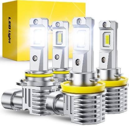 Picture of AUXITO H11 9005 LED Bulbs, 900% Brighter HB3 H8 H9 Light Bulbs, Plug N Play, Long Lifespan, No Flicker 99% Compatibility, 4PCS ClimatePartner certified