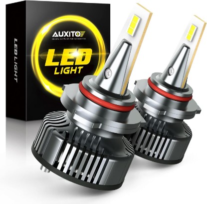 Picture of AUXITO 9005 Bulbs, Mini Sized, CanBus Ready, 50,000 Lumens 900% Brighter, Beam Adjustable 9005 HB3 Light Bulb, 6500K Xenon White, Pack of 2 ClimatePartner certified