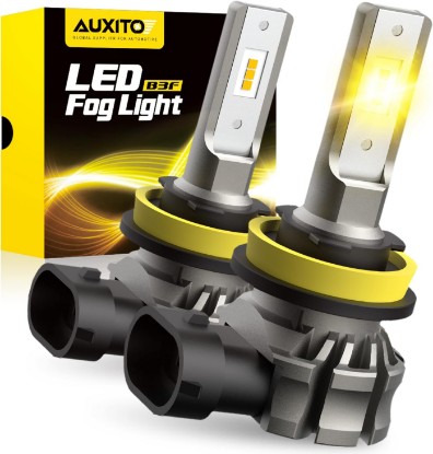 Picture of AUXITO H11/H8/H16 LED Fog Light Bulbs or DRL, 6000 Lumens 3000K Amber Yellow Light, 300% Brightness, CSP LED Chips Fog Lamps Replacement for Cars, Play and Plug (Pack of 2) ClimatePartner certified