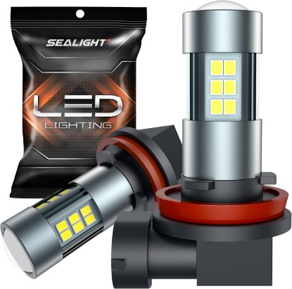 Picture of SEALIGHT H11 H8 H16 LED Fog Light Bulbs or DRL, Real 360° illumination Fog Bulbs, 6000K 400% Brightness Upgraded, H16 Front Fog Lamp,Non-polarity, Pack of 2, Plug&Play Global Recycled Standard