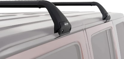 Picture of Rhino-Rack Roof Rack Compatible with Jeep Wrangler Unlimited JK JL JT Gladiator 4 Door Hard Top, Gutter Mount, Powder Coated Aluminum Vortex Bars, High Strength Glass Filled Nylon Legs, Black (SG59)