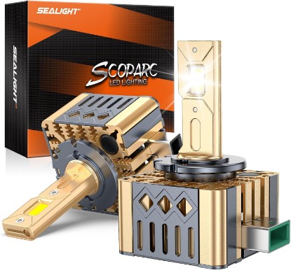 Picture of SEALIGHT D3S HID Bulbs, 6500K Cool White, 45000 LM High Output, 1:1 Design, Plug and Play, Compatible with 66340 42403 42302, Pack of 2