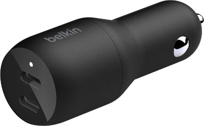 صورة Belkin 36-Watt Dual-USB Car Charger - Power Delivery 2 18W USB-C Ports with PPS Charging Apple iPhone 14, 14 Pro, 14 Pro Max, iPhone 13, 13 Pro, 13 Pro Max Samsung Galaxy, AirPods - USB-C Charger
