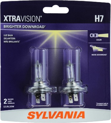 Picture of SYLVANIA H7 XtraVision Halogen Headlight Bulb, High or Low Beam, 2 Bulbs | Brighter High Beam, Low Beam, and Fog Light Helps to Improve Downroad Visibility