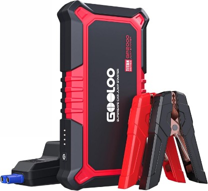 صورة GOOLOO GP2000 Jump Starter - 12V 2000A Car Battery Jumper Starter Portable | SuperSafe Jump Pack(8L Gas & 6L Diesel) - BOOST for Dead Battery -4°F to 140°F - 1.2 lb - 400 lm LED Light - 24 mo Standby