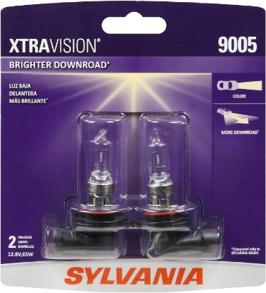 Picture of SYLVANIA 9005 XtraVision Halogen Headlight Bulb, High or Low Beam, 2 Bulbs | Brighter High Beam, Low Beam, and Fog Light Helps to Improve Downroad Visibility