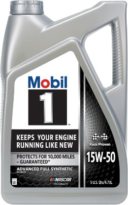 صورة Mobil 1 Advanced Full Synthetic Motor Oil 15W-50, 5 Quart | 10,000-Mile Protection | Triple Action Formula | Friction Reduction