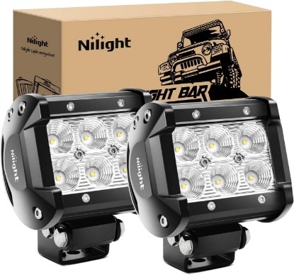 Picture of Nilight Led Pods 2Pcs 18W 1260LM Flood Off Road Lights Super Bright Driving Work Fog Lamps for Trucks Pickup Golf Cart SUV ATV UTV 4x4 Van Camper Boat