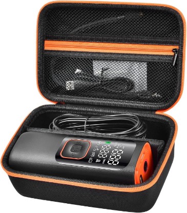 صورة Boobowl Tire Inflator Case for WARWOLF, for Powools, for VacLife | Room for Air Hose, Nozzles and Cables, Dual Zippers and Carry Handle for Car Trunks, Road Trips and Garage Storage - Black Global Recycled Standard
