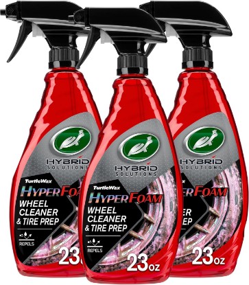 Picture of Turtle Wax Hybrid Solutions HyperFoam Wheel & Tire Cleaner, 23 oz. (3 Pack) | Removes Dirt, Iron, Brake Dust & Tire Browning, High-Foaming Formula, Perfect Prep for Tire Shine, Safe for All Wheels
