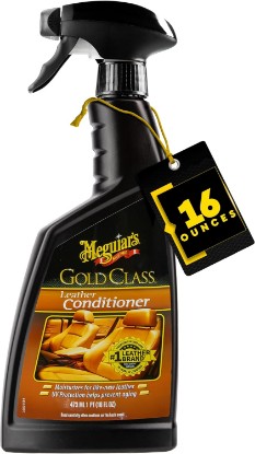 Picture of Meguiar's Gold Class Leather Conditioner Spray, 16 Oz | Moisturizes, Helps Prevent Aging, Fading and Drying Out - Keep It Looking and Feeling New, Contains Aloe & UV Protection