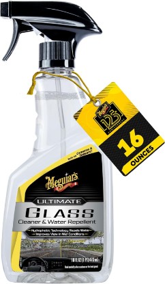 Picture of Meguiar's Ultimate Glass Cleaner & Water Repellent,16 Oz | Premium Glass & Window Cleaner, Quick Cleaning, Hydrophobic Technology, Acts as a Rain Repellent, Improves Visibility in Rain