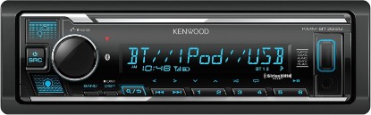 Picture of Kenwood KMM-BT332U Bluetooth Single DIN Car Stereo with USB Port, AM/FM Radio, MP3 Player, Multi Color LCD, Detachable Face, Built in Amazon Alexa, Compatible with SiriusXM Tuner