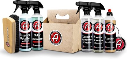 Picture of Adam's Polishes Elite Interior - Includes 6 Iconic Cleaning Products for Total Interior Car Detailing | Accessories, Leather Seat Cleaner, Carpet Upholstery, Dash, Vinyl, Air Freshener - Pack of 6