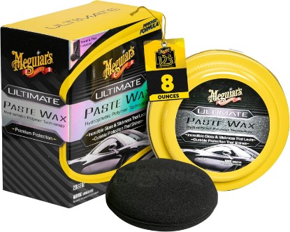 Picture of Meguiar's Ultimate Paste Wax, 8 Oz | Reflective Shine Gloss with Long-Lasting Protection - Easy to Apply and Remove, Microfiber Towel and Applicator Included