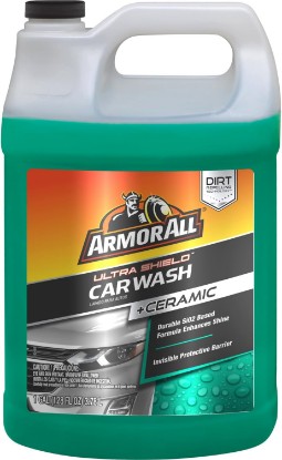 Picture of Armor All Ultra Shield and Ceramic Car Wash Soap, 128 Fl Oz | Streak Free Shine, Si02 Based Formula, Invisible Protective Barrier, Hand Wash or Foam Cannon, Snow Foam