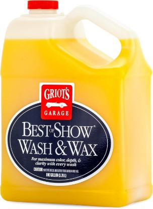 Picture of Griot's Garage Best of Show Wash and Wax for Car Detailing and Cleaning, Carnauba-Packed Coating, High Gloss Shine and Protection for Auto Paint, 11396, One Gallon