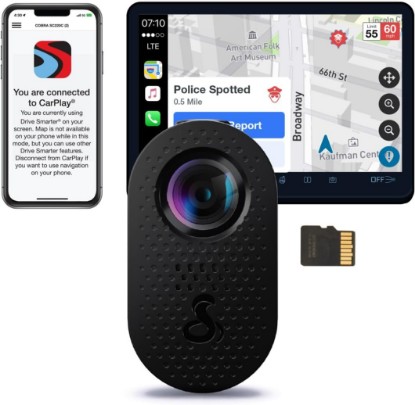صورة COBRA Discreet Dash Cam (SC120), QHD 1440P Video Resolution, Built-in WiFi | Night Vision, Continuous Recording, Compact Design, 16 GB SD Card Included