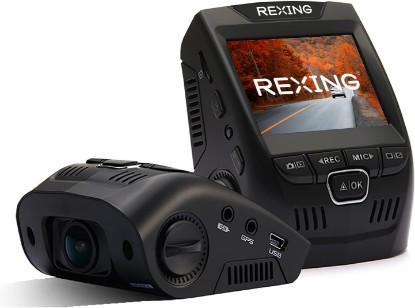 صورة RexingUSA V1 Basic 1080p Dash Cam FHD DVR Car Driving Recorder with 2.4” LCD Screen 170° Wide Angle | G-Sensor | WDR | Parking Monitor | Loop Recording