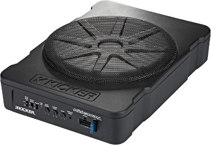 صورة KICKER 51HS10 Hideaway Compact Powered Subwoofer, 10-Inch | Built-in amp design, fits tight spaces, instant low-end for factory stereos, easy plug-and-play upgrade