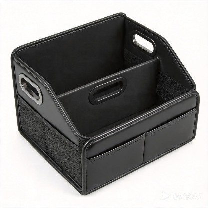 Picture of Car Storage Organizer, Reinforced Dividable Car Backseat Organizers | Foldable PU Leather Car Organizer, 35 LB Capacity, Front Seat & Floor Storage, Toy Snack Water Bottle Holder,Universal Fit
