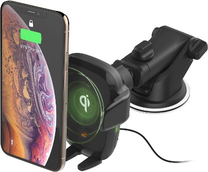 Picture of iOttie Auto Sense Qi Wireless Car Charger - Automatic Clamping Dashboard Phone Mount with Wireless Charging for iPhone, Samsung Galaxy, Google Pixel, Huawei, LG, and Other Smartphones