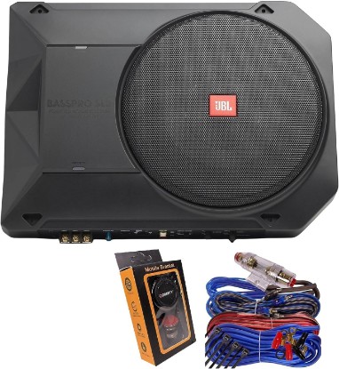 صورة JBL Bass Pro SL2 8" Underseat Subwoofer (125 watts RMS Class D) + Wiring Kit Bundle - Powerful Sound, Easy Installation, Car Upgrade