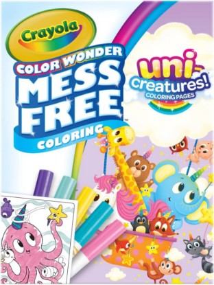 صورة Crayola Color Wonder Unicreatures, Unicorn Mess Free Coloring Pages & Markers, Gift for Kids, Ages 3, 4, 5, 6,