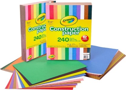 Picture of Crayola Construction Paper Bulk Pack (480 Sheets) – 10 Assorted Colors, 9x12, Teacher School Supplies & Classroom Must Haves, Card Making Craft Supplies, Art Paper
