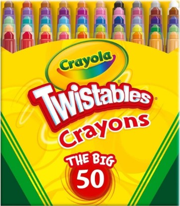 Picture of Crayola Mini Twistables Crayons for Kids (50ct), Cute Back to School Supplies for Kids, Crayons for Coloring Books, Gift for Toddlers Girls & Boys, Arts & Crafts, 3+