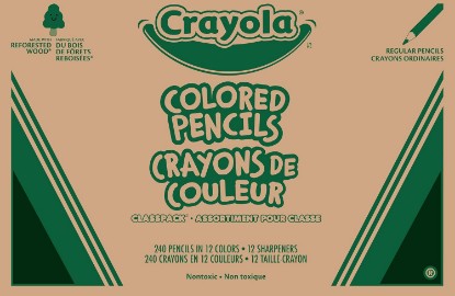 Picture of Crayola Colored Pencils Classpack (240ct), Teacher Must Haves, Classroom Essentials, Bulk Colored Pencils for Kids, 12 Colors, Back to for School Coloring Supplies
