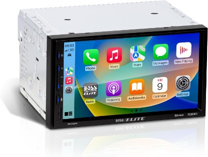 Picture of BOSS Audio Systems Elite BE7ACP Car Stereo - 7" Display, Apple CarPlay & Android Auto Head Unit, Double DIN Touch Screen Car Stereo, Bluetooth, AM/FM Radio Receiver, USB, SD, No CD/DVD Player