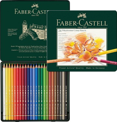 Picture of Faber-Castell Polychromos Artists' Color Pencils - Tin of 24 Colors - Premium Quality Artist Pencils