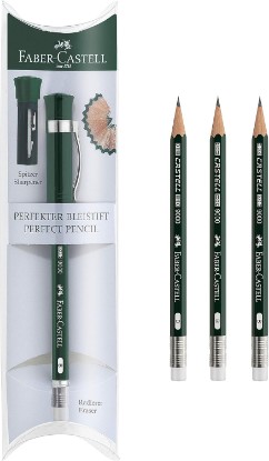 Picture of Faber-Castell Perfect Pencil Castell 9000 and 3 Count Refill - #2 Lead | Includes Sharpener, Protector, and Pencil Extender