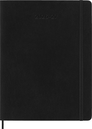 Picture of Moleskine 2026-27 18-Month Weekly Planner, XL, Black, Softcover | July 2026-December 2027 XL (7.5" x 9.75") 208-page weekly planner with weekly spreads, ruled notes pages, and stickers. The Forest Stewardship Council