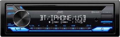صورة JVC KD-SR87BT Single DIN Car Stereo with CD Player & Bluetooth, 200W Digital Stereo Receiver, Dual Phone Connection, 13-Band EQ, AM/FM Radio, 1.5A USB & AUX, High Contrast LCD, Spotify Control