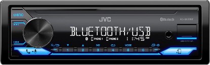 صورة JVC KD-SX27BT Car Stereo with Bluetooth, 100W Digital Media Receiver, 1.5A USB, Single DIN Head Unit with AM/FM Radio & AUX-in, iOS/Android JVC Remote App, 13-Band EQ, Dual Phone Connection