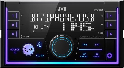Picture of JVC KW-SX88BT Bluetooth Double DIN Car Stereo, 200W Digital Stereo Receiver, AM/FM Radio, Dual Phone Connection, 13-Band EQ, 1.5A USB & AUX Inputs, Custom Color Illumination, Shallow Chassis