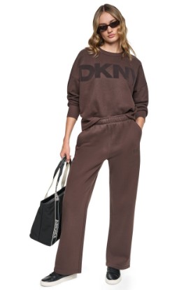 HIGH RISE FLOCKED LOGO RELAXED PANT VIEW 1
