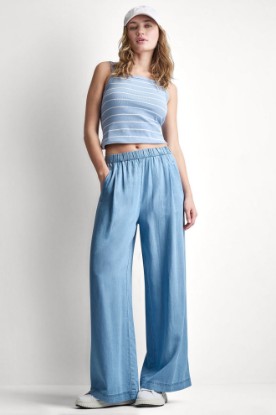 WIDE LEG TENCEL PANT VIEW 1