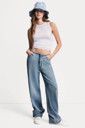 MID-RISE RELAXED STRAIGHT LEG WITH DRAWCORD VIEW 1