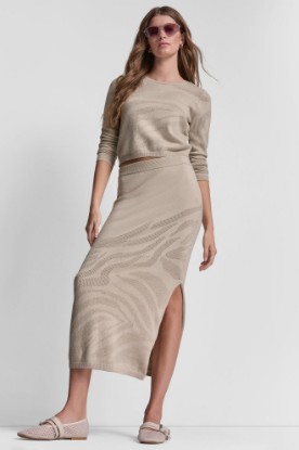 ZEBRA POINTELLE MIDI SKIRT VIEW 1 | Skirts