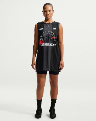 Nike Sportswear Women's Loose Heritage Jersey Dress - Black/Anthracite/Anthracite/Sail