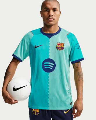 FC Barcelona 2026/27 Stadium Third Men's Nike Dri-FIT Soccer Replica Jersey - Green Frost/Green Frost/Gym Red/Loyal Blue