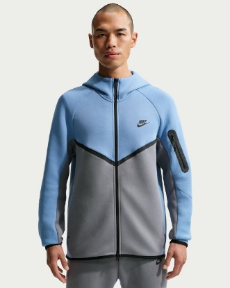 Nike Tech Men's Fleece Windrunner Full-Zip Jacket - Work Blue/Cool Grey/Black