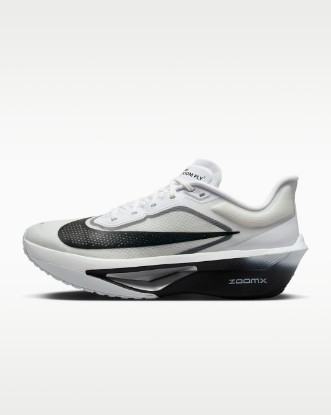 Nike Zoom Fly 6 Men's Road Racing Shoes - White/Smoke Grey/Metallic Silver/Black