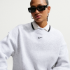 Nike Studio Fleece Medium Weight Women's Oversized Crew-Neck Sweatshirt - Birch Heather/Black