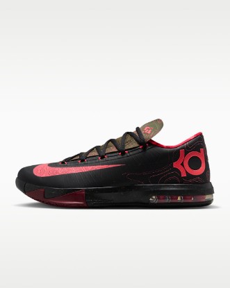 KD 6 Men's Shoes - Black/Medium Olive/Noble Red/Atomic Red