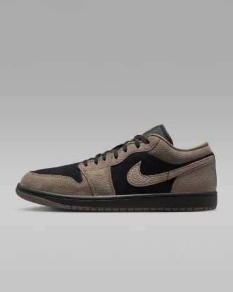 Air Jordan 1 Low SE Men's Shoes - Black/Light Wild Mango/Olive Grey